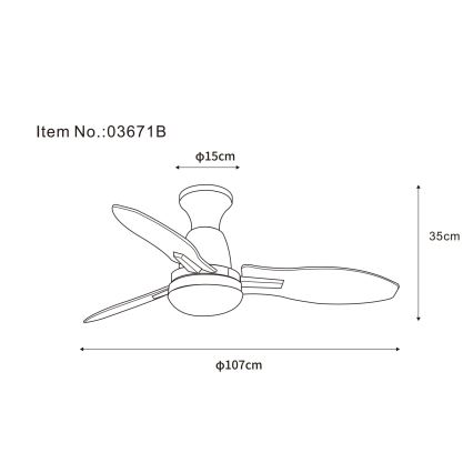 Globo - Світлодіодний стельовий вентилятор з регулюванням яскравості LED/22W/230V 3000/4500/6000K + пульт дистанційного керування