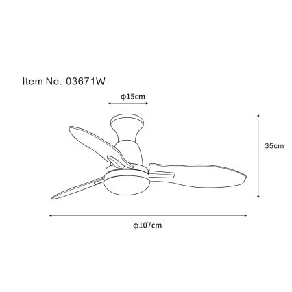 Globo - Світлодіодний регульований стельовий вентилятор LED/22W/230V 3000/4500/6000K + дистанційне керування