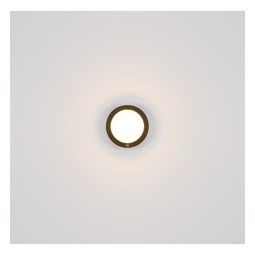 Globo - Світильник настінний світлодіодний сенсорний перезаряджуваний LED/1,2W/3,7V діам. 15 см 1800 мАг чорний