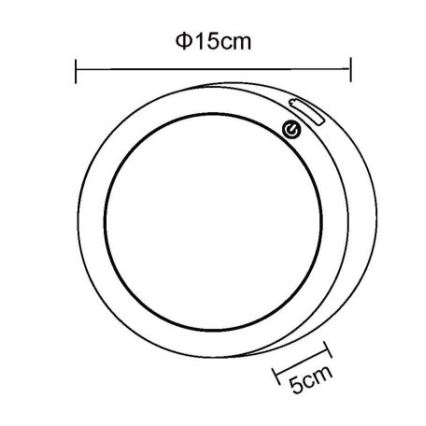 Globo - Світильник настінний світлодіодний сенсорний перезаряджуваний LED/1,2W/3,7V діам. 15 см 1800 мАг чорний