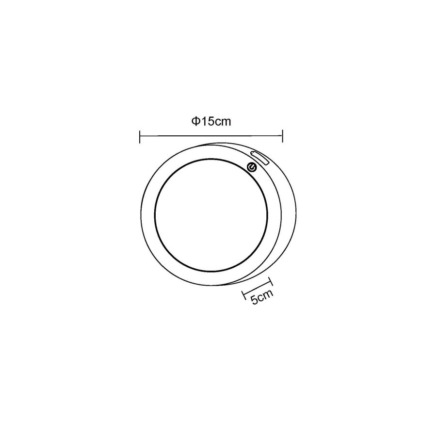 Globo - Світильник настінний світлодіодний сенсорний перезаряджуваний LED/1,2W/3,7V діам. 15 см 1800 мАг чорний