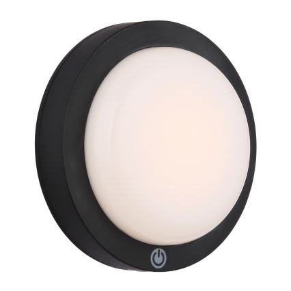 Globo - Светодиодный аккумуляторный сенсорный настенный светильник LED/1,2W/3,7V диаметр 15 см 1800 mAh черный