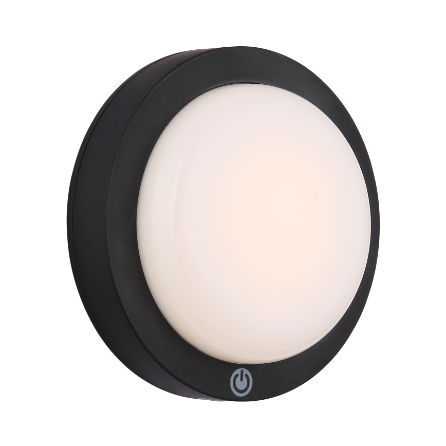 Globo - Светодиодный аккумуляторный сенсорный настенный светильник LED/1,2W/3,7V диаметр 15 см 1800 mAh черный