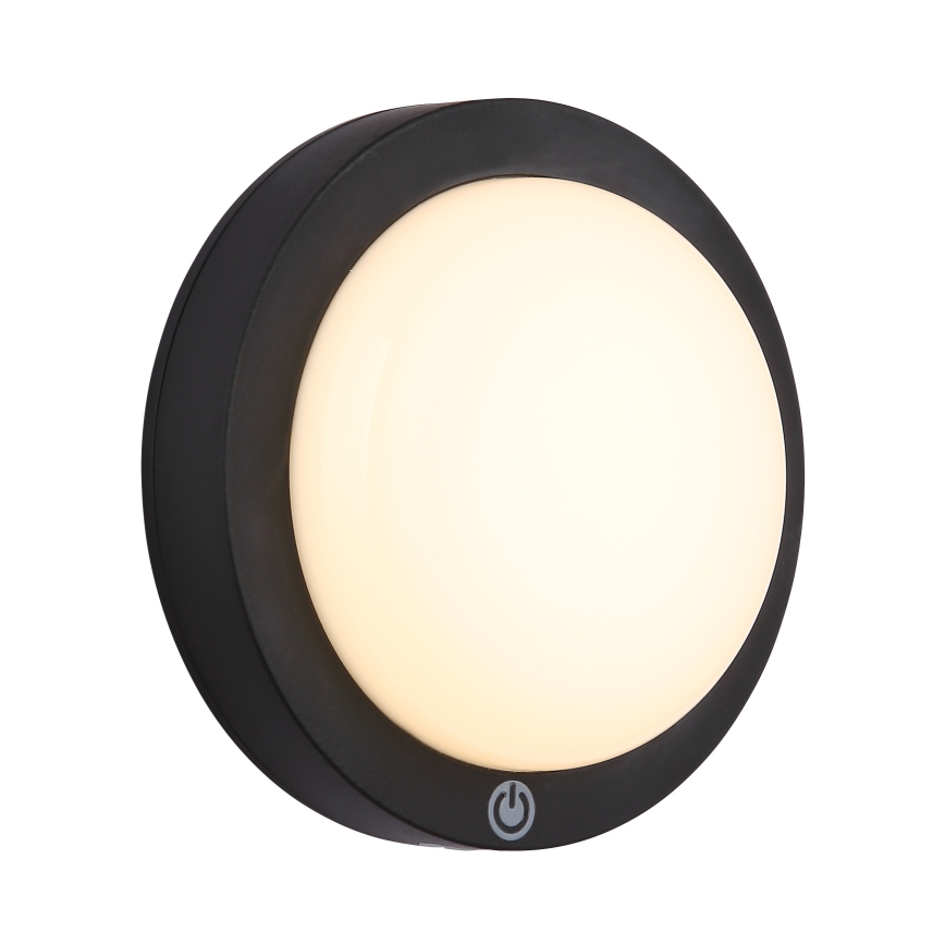 Globo - Светодиодный аккумуляторный сенсорный настенный светильник LED/1,2W/3,7V диаметр 15 см 1800 mAh черный
