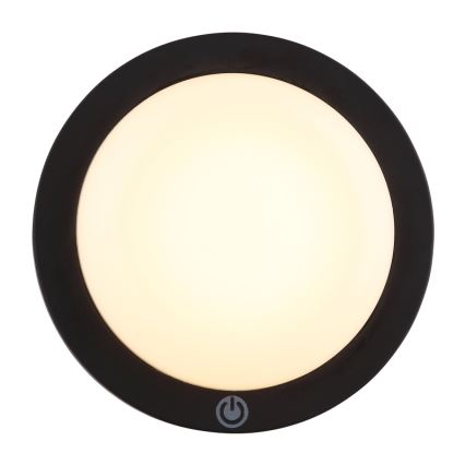 Globo - Светодиодный аккумуляторный сенсорный настенный светильник LED/1,2W/3,7V диаметр 15 см 1800 mAh черный