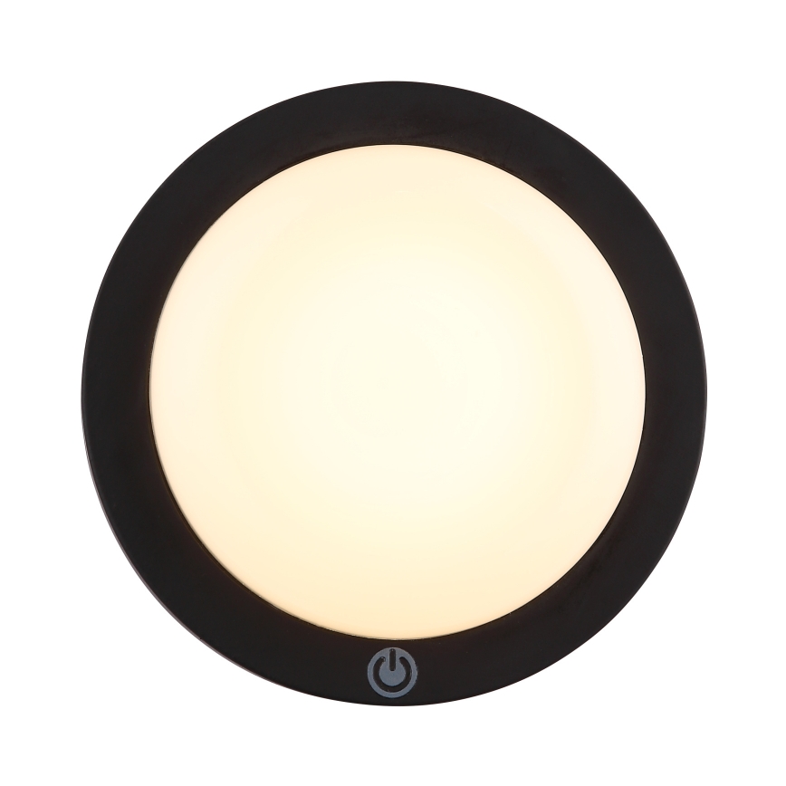 Globo - Светодиодный аккумуляторный сенсорный настенный светильник LED/1,2W/3,7V диаметр 15 см 1800 mAh черный
