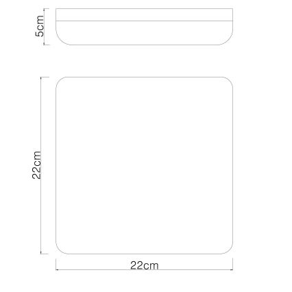 Globo - Светодиодный потолочный светильник LED/12W/230V 4000K 22x22 см черный