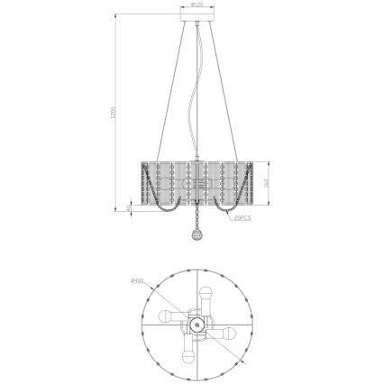 Globo 15091H - Хрустальная люстра на тросе WALLA 4xE14/40W/230V