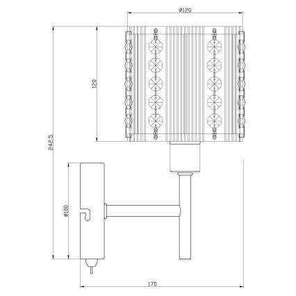 Globo - Настенный светильник 1xE14/40W/230V матовый хром