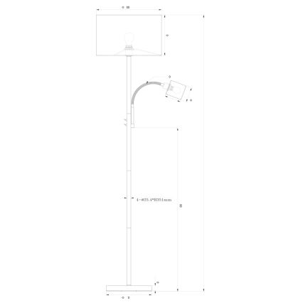 Globo 15185S4 - Напольная лампа PACO 1xE27/40W/230V + 1xE14/25W