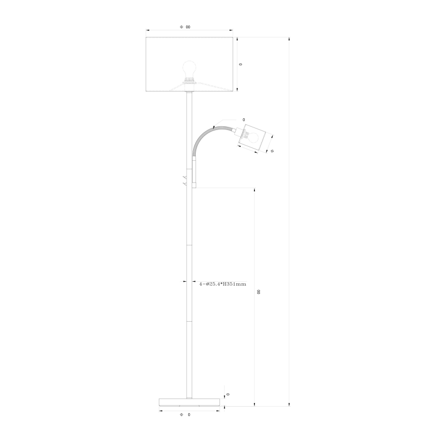Globo 15185S4 - Напольная лампа PACO 1xE27/40W/230V + 1xE14/25W