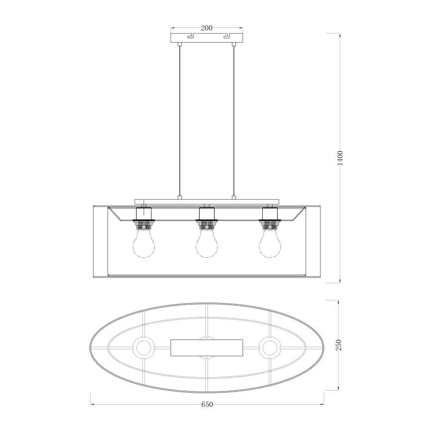 Globo 15190H2 - Люстра на тросе THEO 3xE27/60W/230V