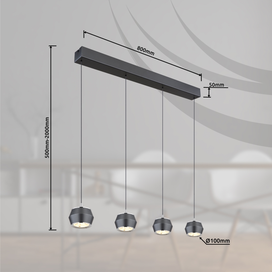 Globo - Світлодіодна підвісна люстра 4xLED/6W/230V