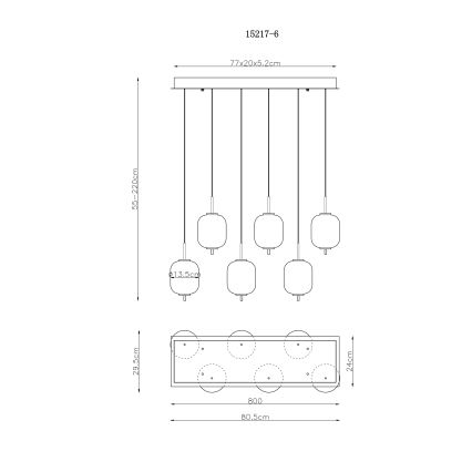 Globo - Світлодіодна підвісна люстра 6xLED/6,7W/230V