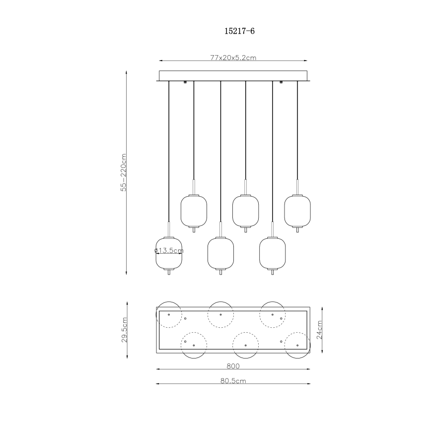 Globo - Світлодіодна підвісна люстра 6xLED/6,7W/230V