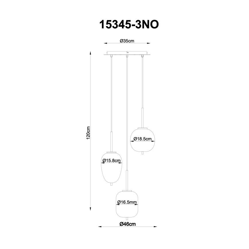 Globo - Підвісна люстра 3xE14/40W/230V глянцевий хром