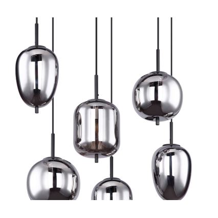 Globo - Підвісна люстра 6xE14/40W/230V чорний