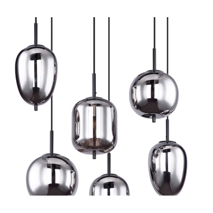 Globo - Підвісна люстра 6xE14/40W/230V чорний