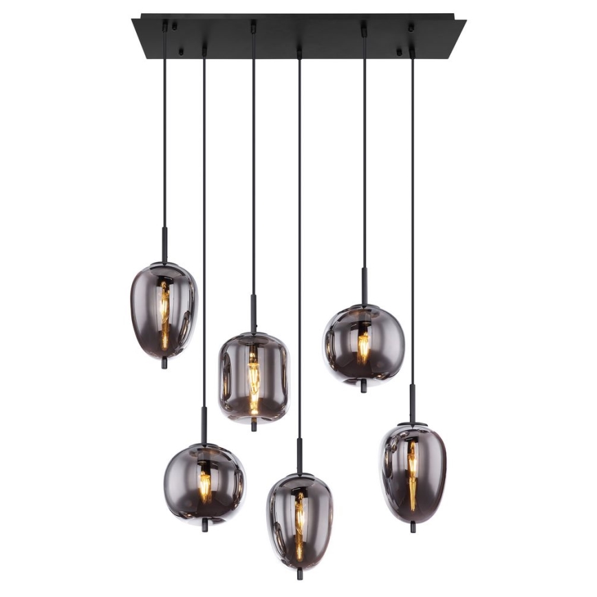 Globo - Підвісна люстра 6xE14/40W/230V чорний