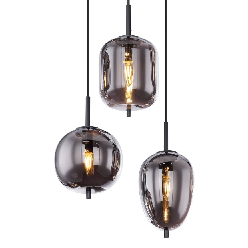 Globo - Підвісна люстра 6xE14/40W/230V чорний