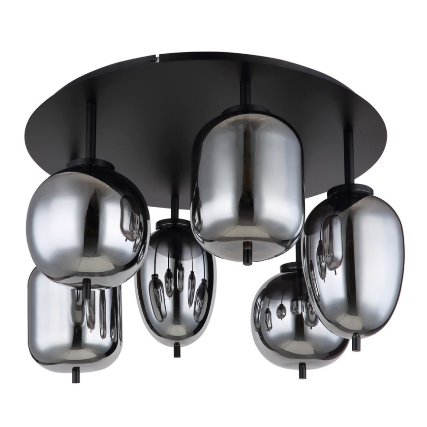 Globo - Пристельова люстра 6xE14/40W/230V чорний