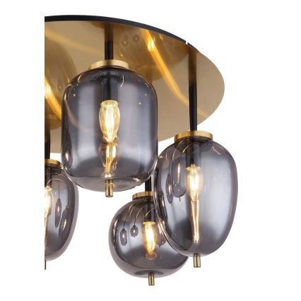 Globo - Накладна люстра 6xE14/40W/230V латунь