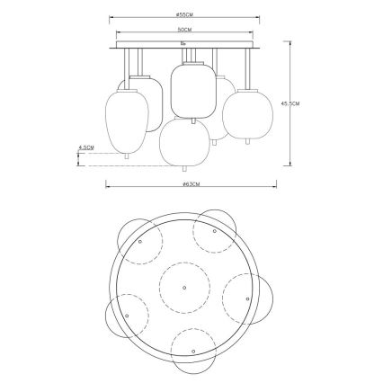 Globo - Пристельова люстра 6xE14/40W/230V латунь