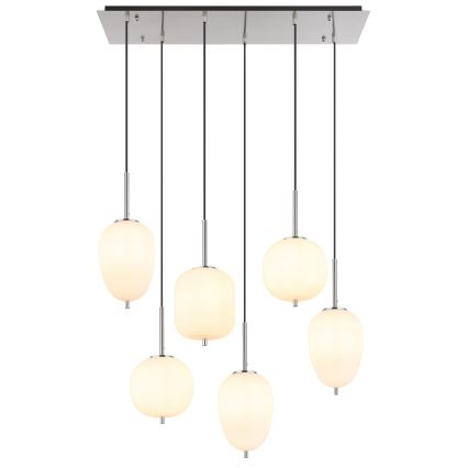 Globo - Подвесная люстра 6xE14/40W/230V блестящий хром
