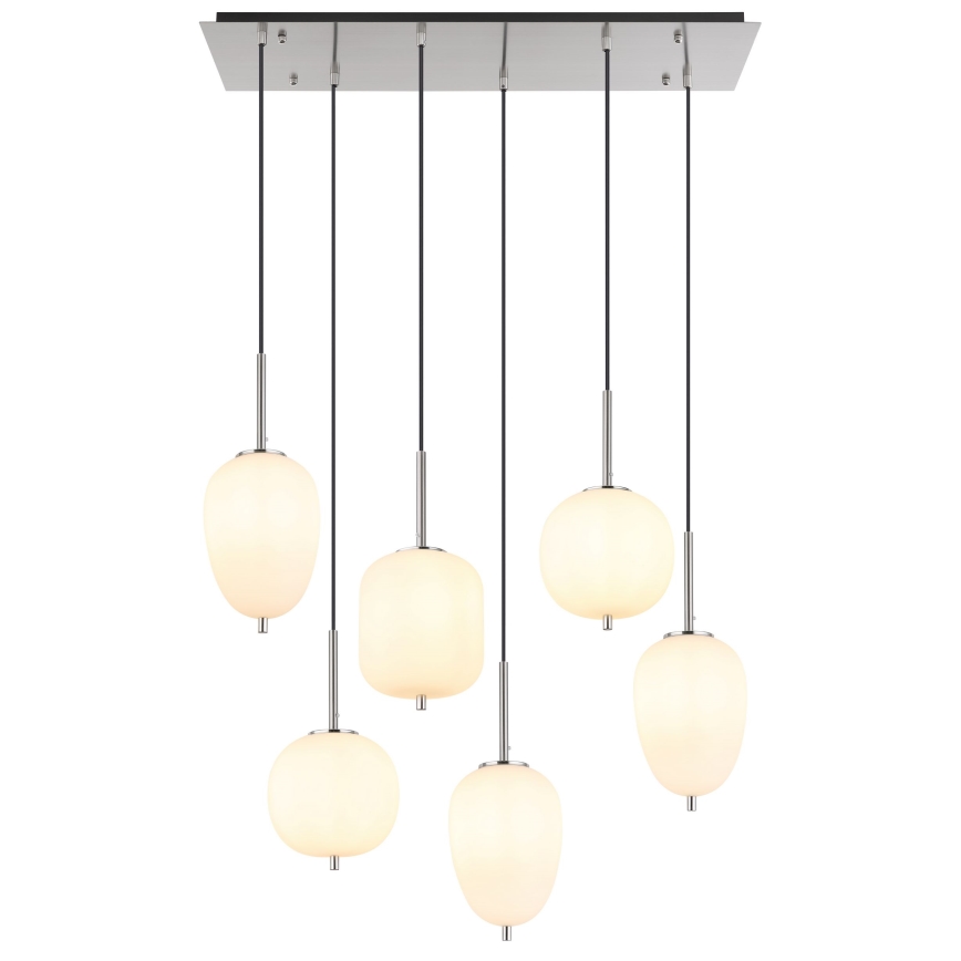 Globo - Подвесная люстра 6xE14/40W/230V блестящий хром