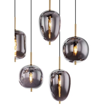 Globo - Підвісна люстра 8xE14/40W/230V димчастий