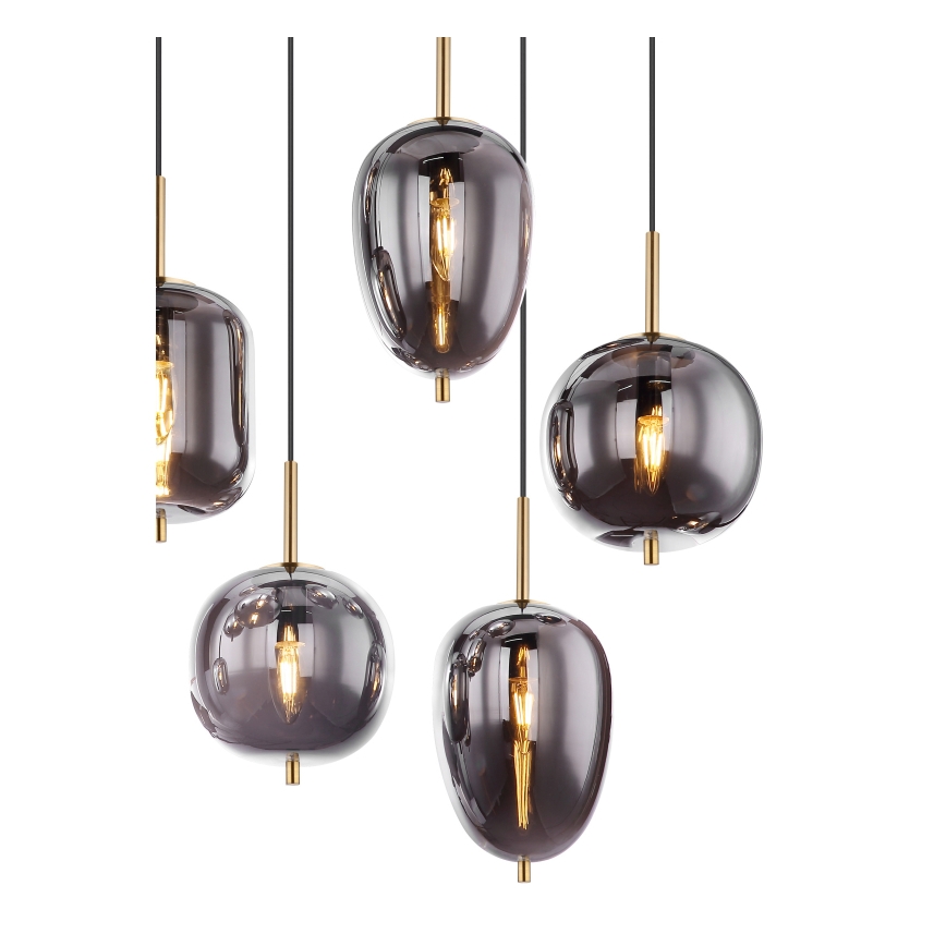 Globo - Підвісна люстра 8xE14/40W/230V димчастий