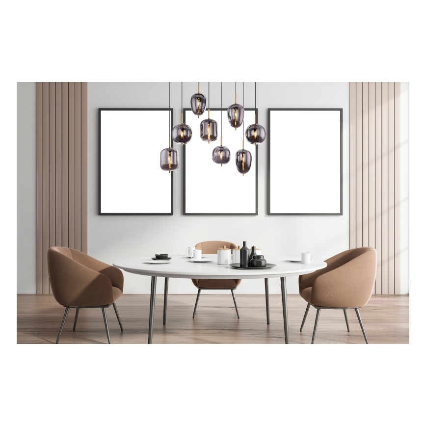 Globo - Подвесная люстра 8xE14/40W/230V дымчатый