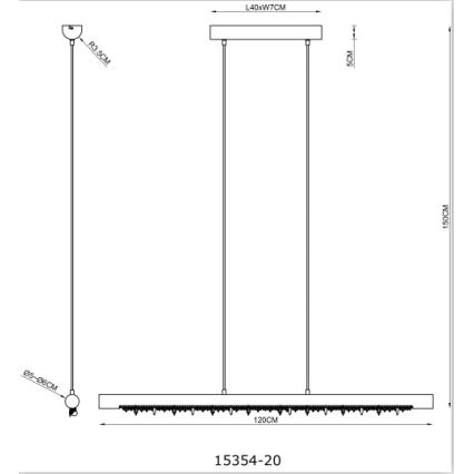 Globo 15354-20 - регульована світлодіодна люстра на тросі FELICITAS LED/25W/230V бежева