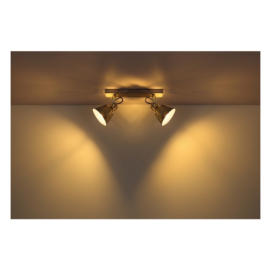 Globo - Точечный светильник 2xE27/60W/230V пихта