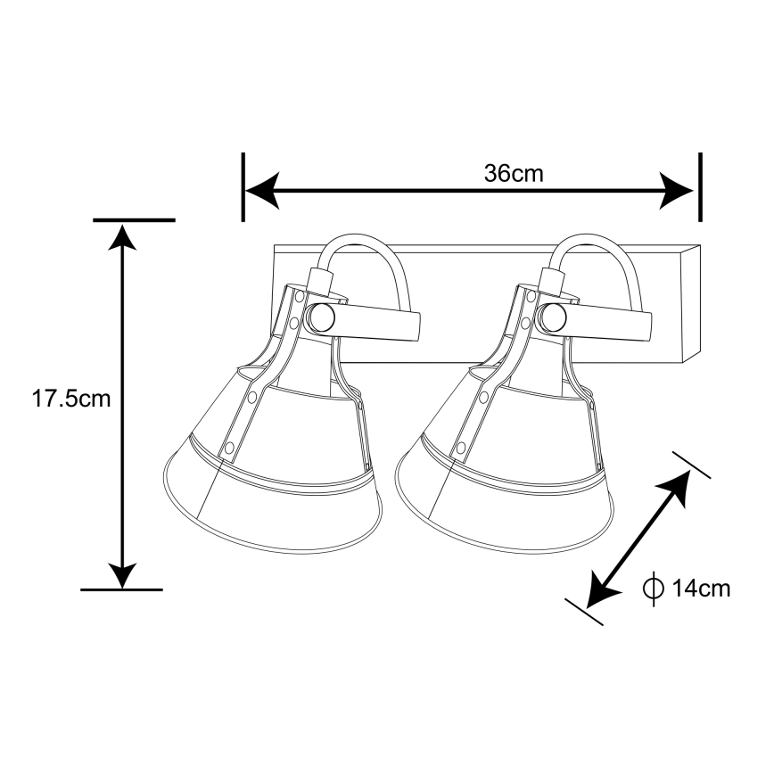 Globo - Точковий світильник 2xE27/60W/230V ялина