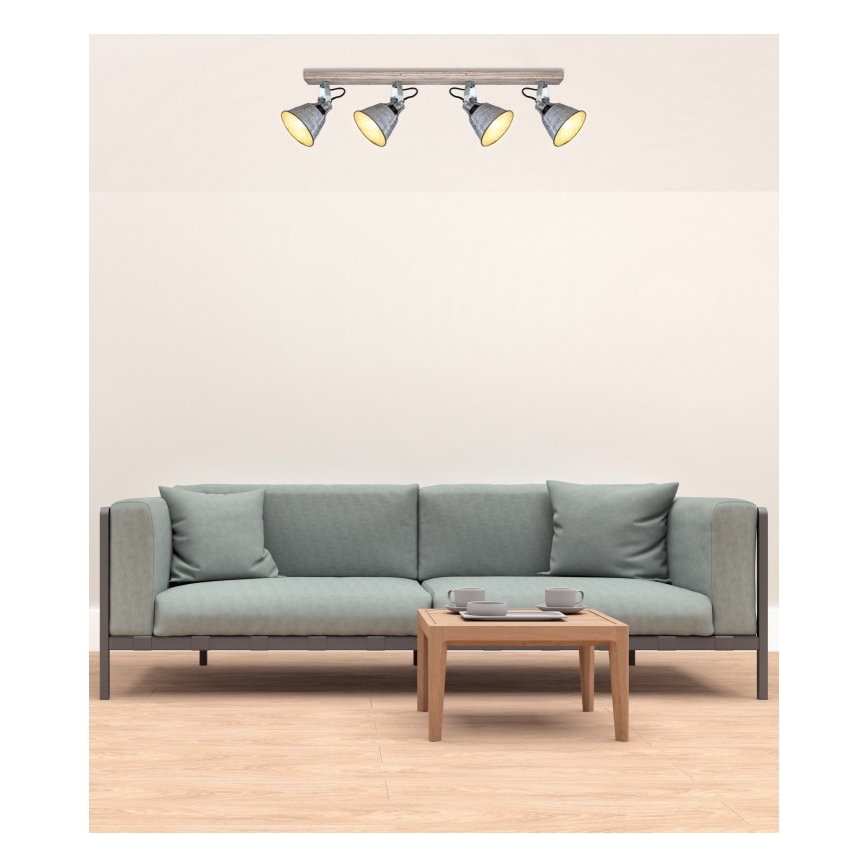 Globo - Точечный светильник 4xE27/60W/230V пихта