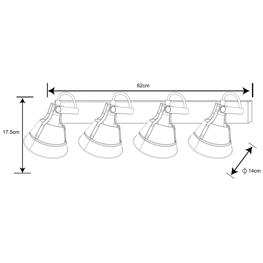 Globo - Точковий світильник 4xE27/60W/230V ялина