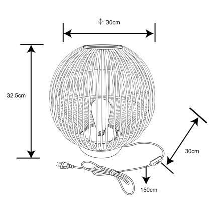 Globo - Настольная лампа 1xE27/60W230V бамбук