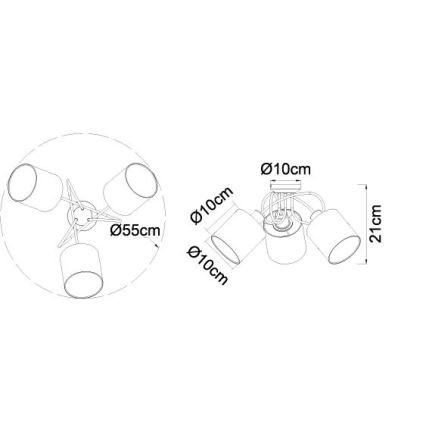 Globo - Пристельова люстра 3xE14/25W/230V