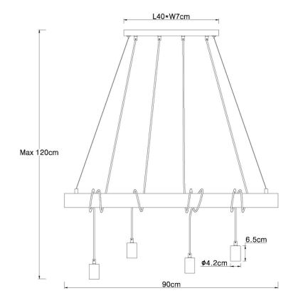 Globo - Підвісна люстра 4xE27/60W/230V