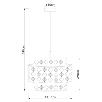 Globo 15448H1 - Підвісна люстра ABBEY 1xE27/60W/230V