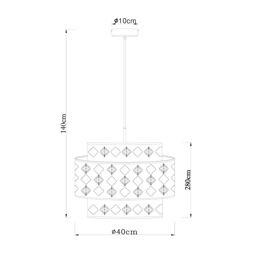 Globo 15448H1 - Підвісна люстра ABBEY 1xE27/60W/230V