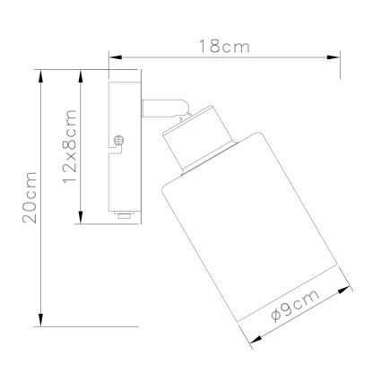 Globo - Настенный точечный светильник 1xE27/15W/230V черный
