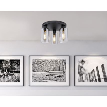 Globo - Потолочный светильник 3xE27/60W/230V черный