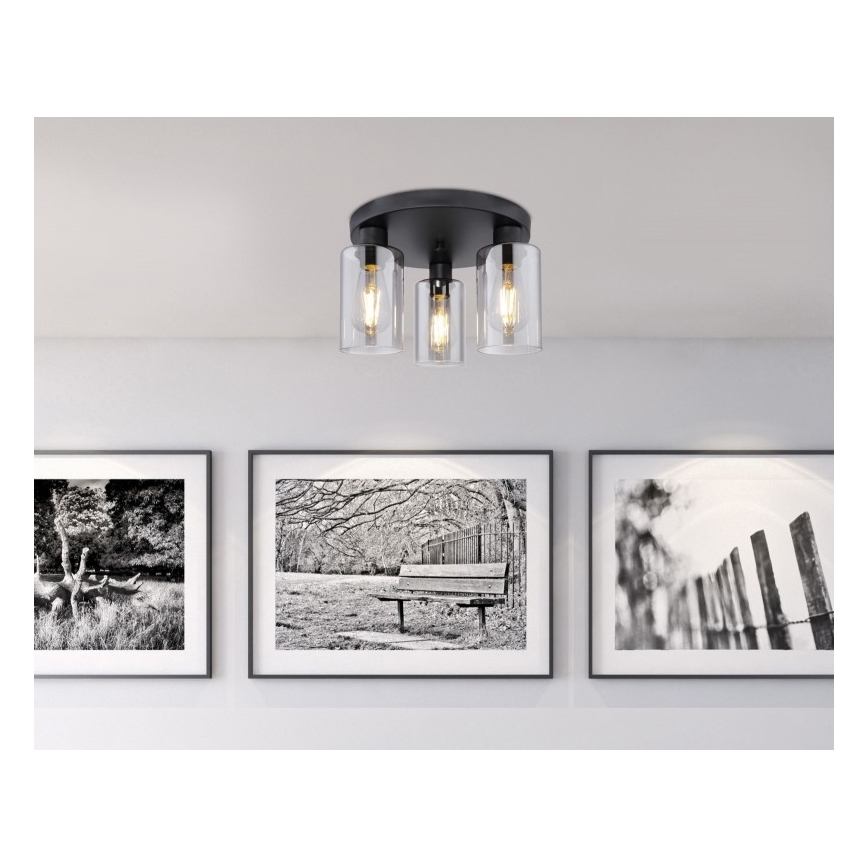 Globo - Потолочный светильник 3xE27/60W/230V черный