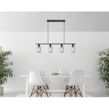 Globo - Подвесная люстра 4xE27/60W/230V черный