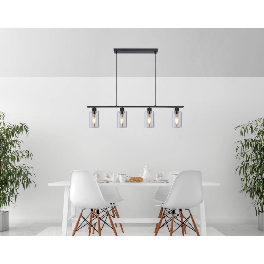 Globo - Подвесная люстра 4xE27/60W/230V черный