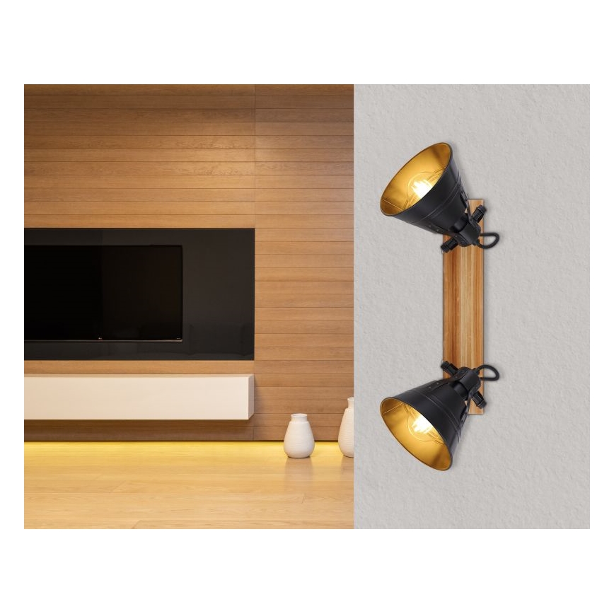 Globo - Точковий світильник 2xE27/60W/230V ялина