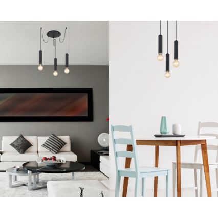 Globo - Підвісна люстра 3xE27/60W/230V чорне дерево