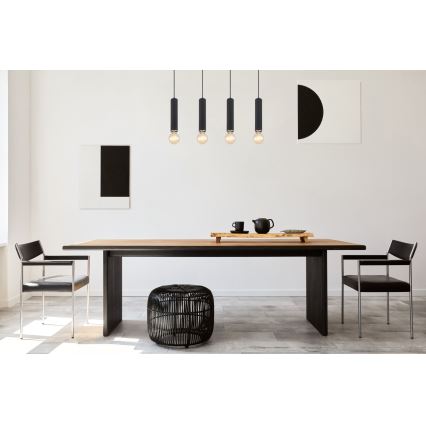 Globo - Люстра на тросі 4xE27/60W/230V чорне дерево